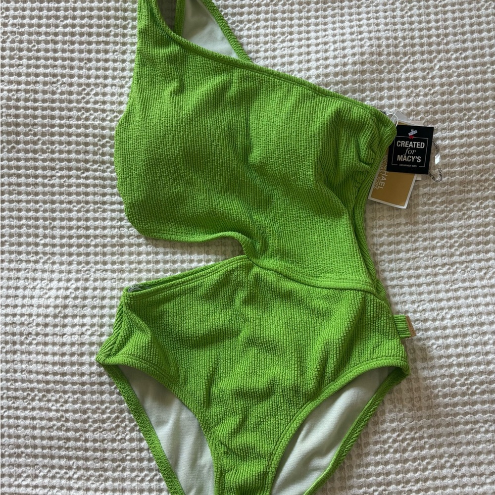 Green One-Shoulder Swimsuit
